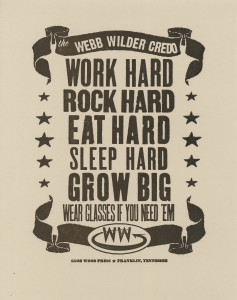 Webb Wilder credo